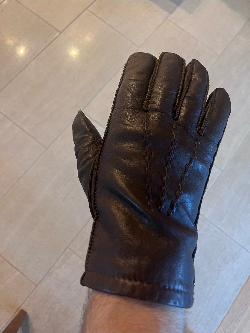 Men's Brown Leather Gloves - m Thinsulate